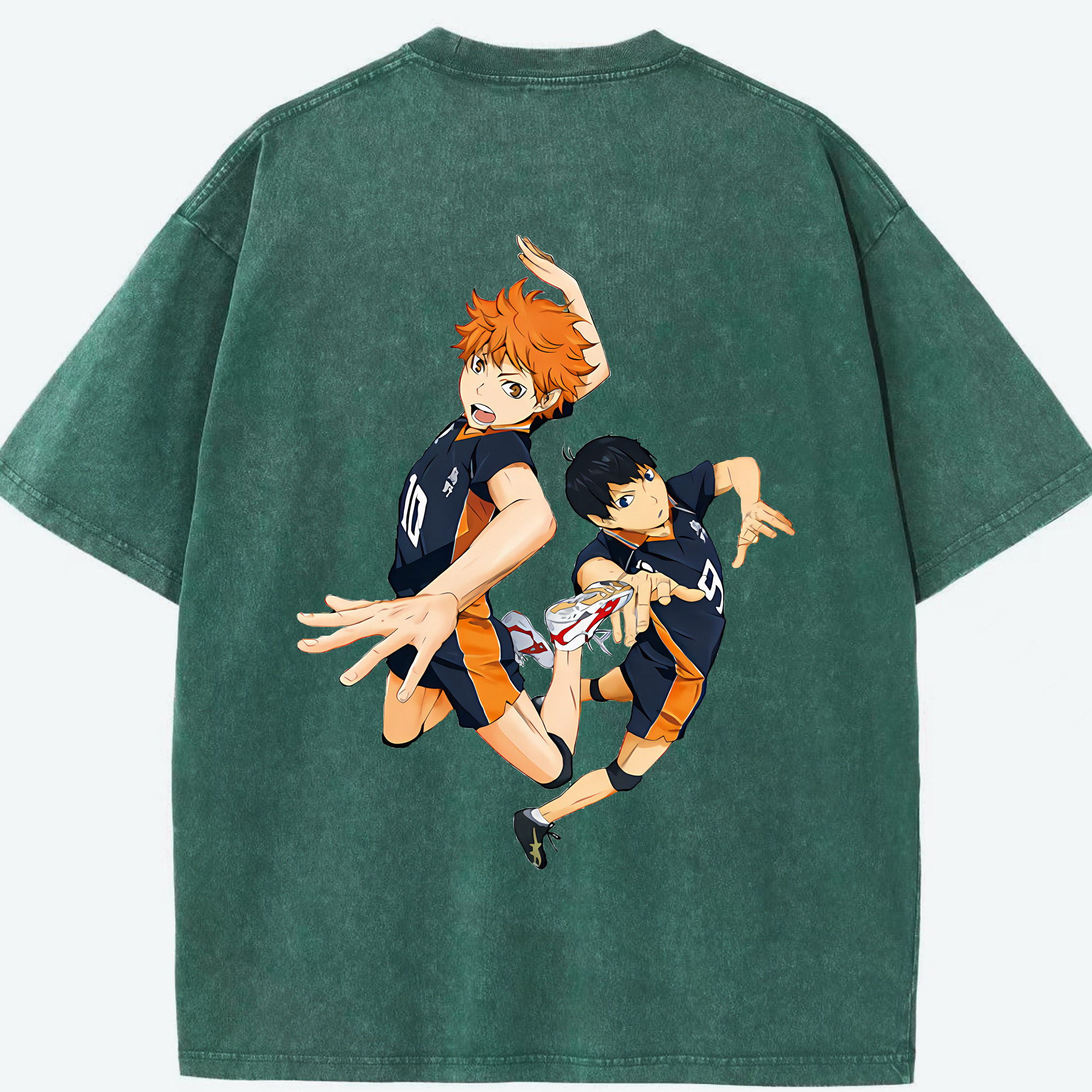 （画像用） ハイキュー!! Haikyu!! 綿100% ヴィンテージ風 半袖Tシャツ（背面プリント）